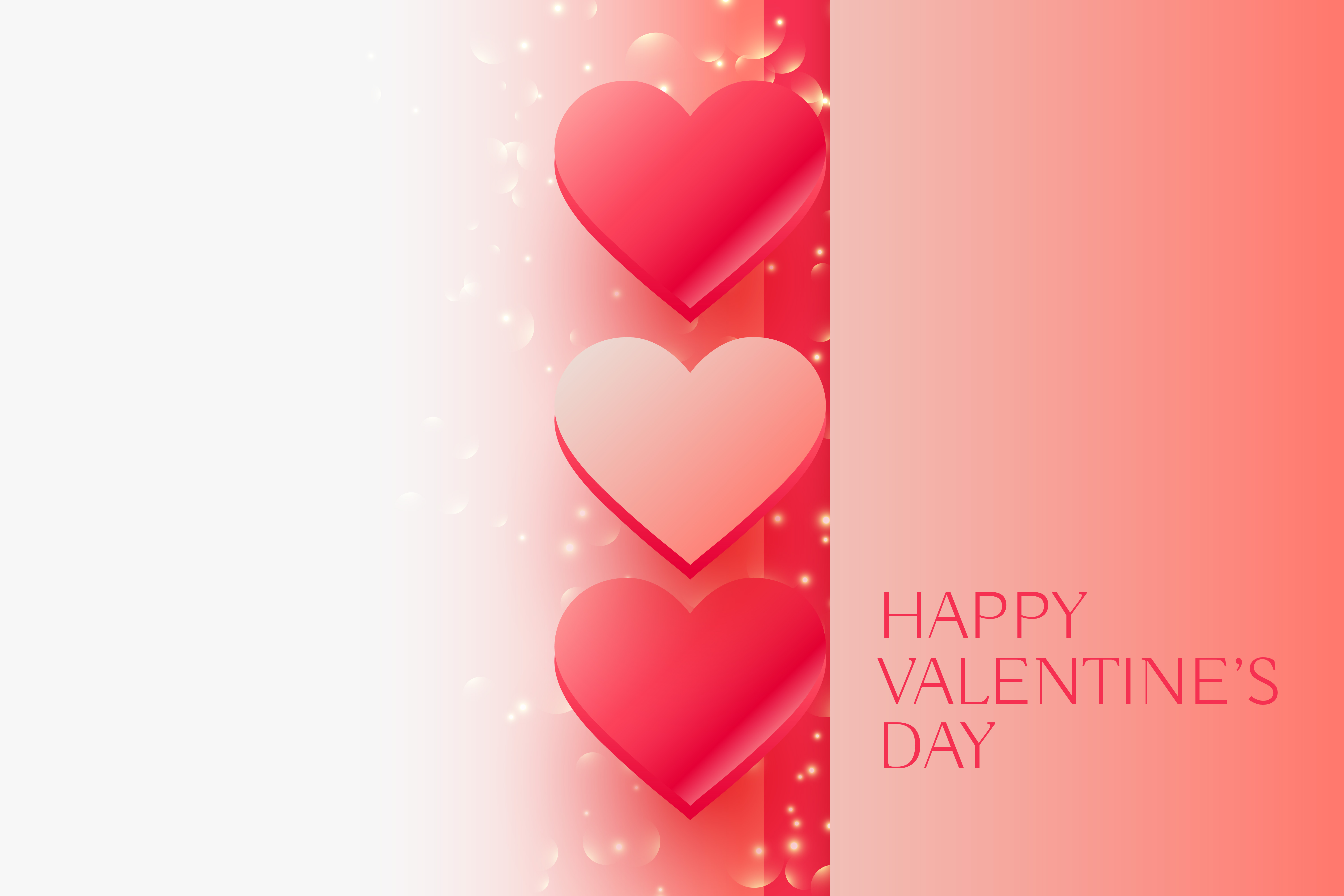 shiny valentines day beautiful hearts with space for your text - Download Free Vector ...6001 x 4001