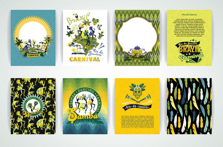 Big set of Brazil Carnival Backgrounds. vector