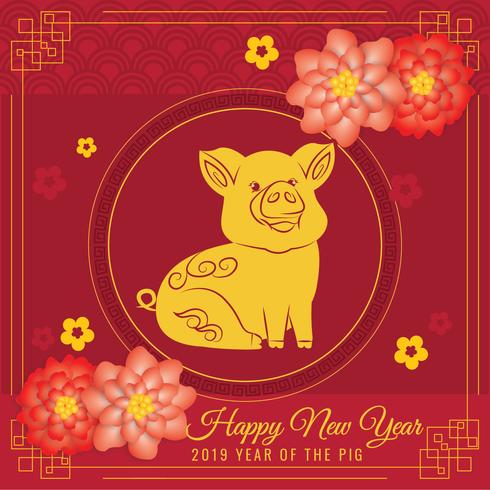 Vector 2019 Chinese New Year Background - Download Free Vector Art, Stock Graphics & Images