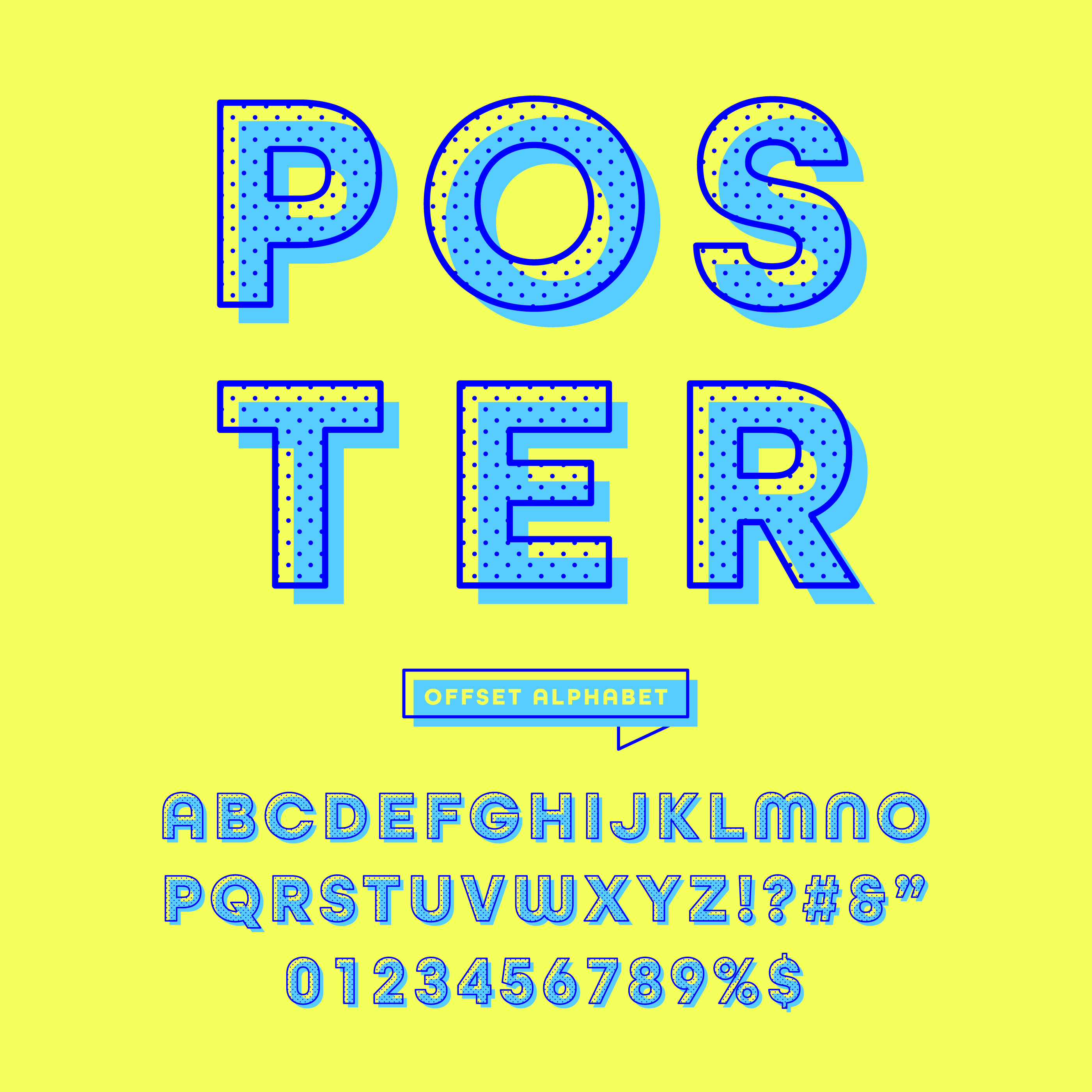 Retro Offset Rounded Alphabet 278139 Vector Art at Vecteezy