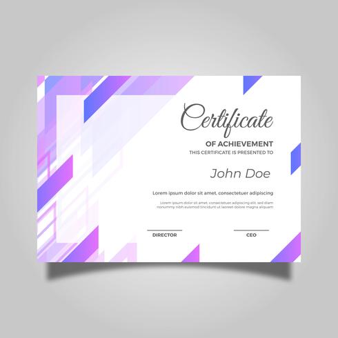 Flat Modern Purple Certificate Vector Template