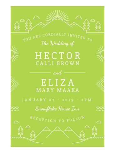 Unique Wedding Invitation Card Vector