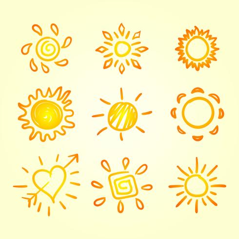 sun clipart set vector