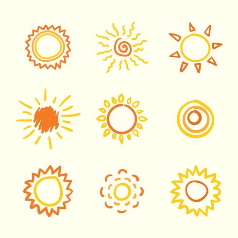 conjunto de imágenes prediseñadas de sol vector