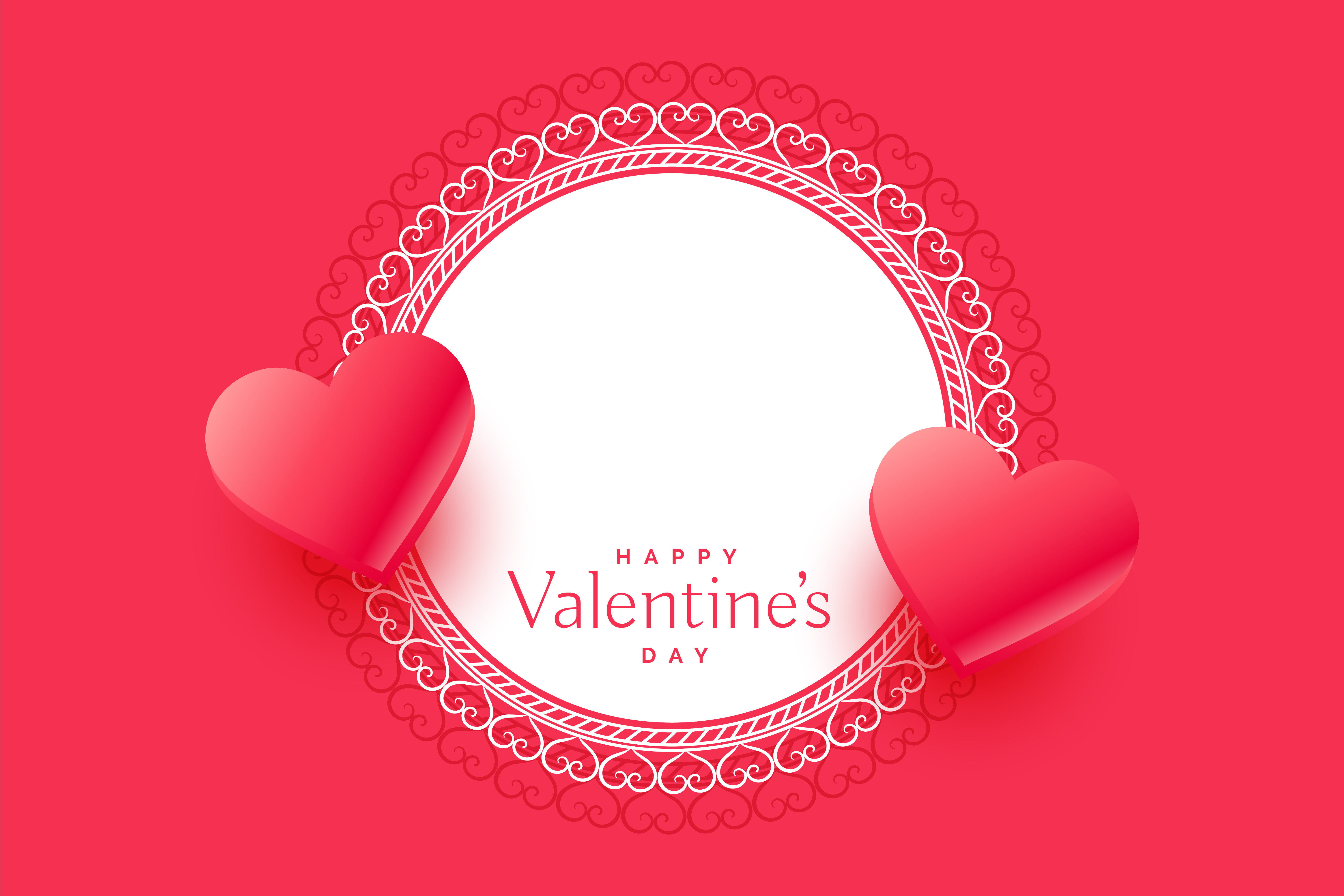 beautiful valentines day hearts greeting with text space - Download Free Vector Art ...6001 x 4001