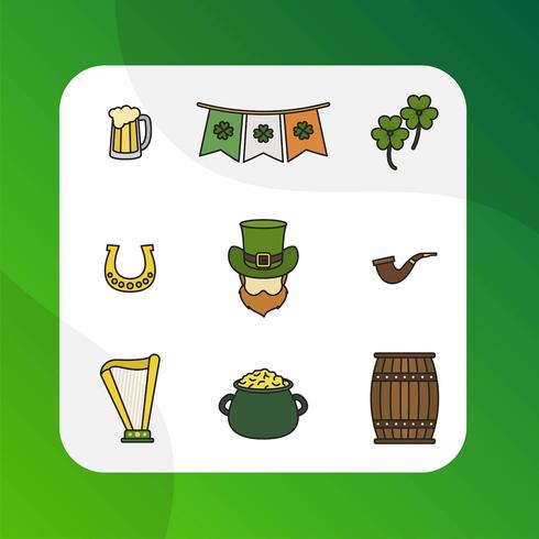 Colección de imágenes prediseñadas vector plano moderno de San Patricio