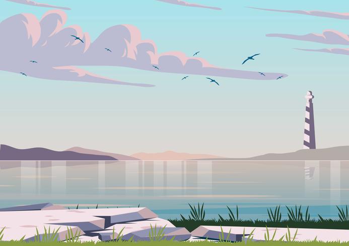 Fondo del paisaje del océano vector