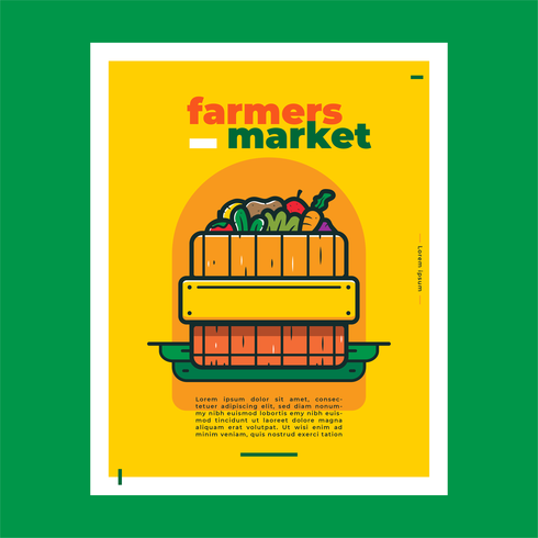 Vector de folleto del mercado de agricultores