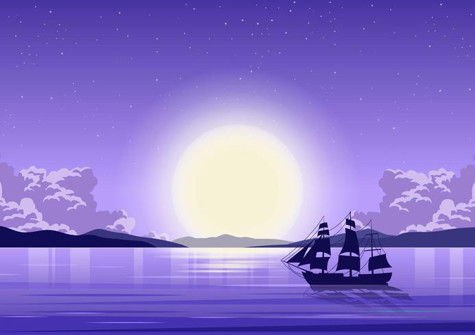 Ocean Background At Night vector