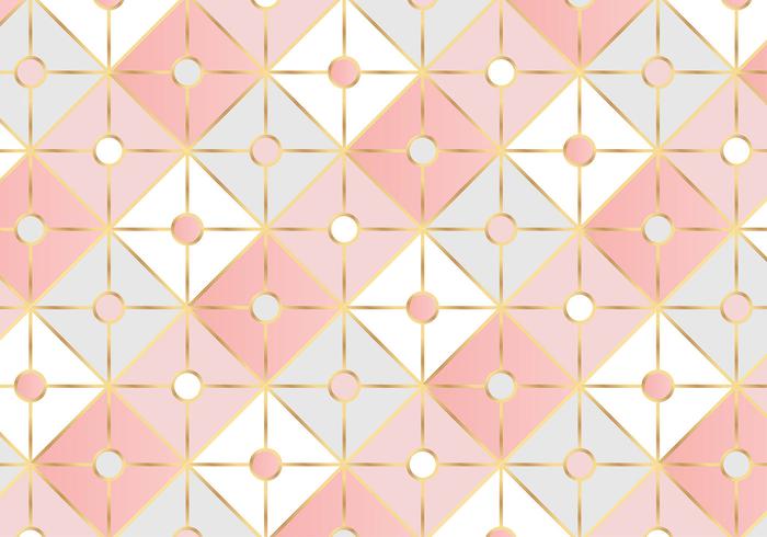 Geometric Rose Gold Square Pattern Background vector