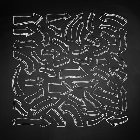 Conjunto de flechas 3D Doodle vector