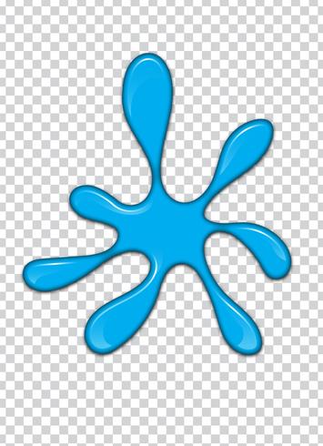 Blue paint splash with transparency background. Vector illustration.
