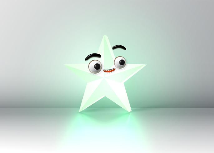 High detailed smiley star, vector illustration