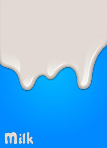 Gota de leche realista, salpicaduras, líquido aislado sobre fondo azul. ilustración vectorial vector