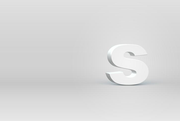 High detailed 3D font character, vector illustration