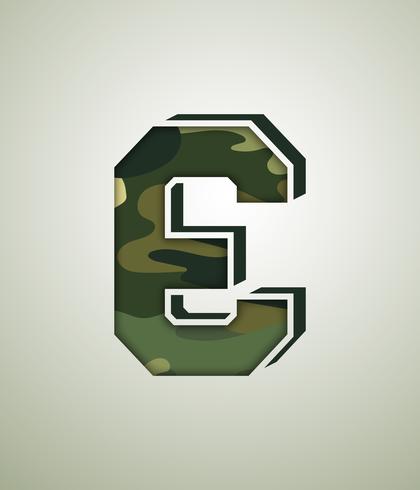 Camouflage Character, detailed vector fonts