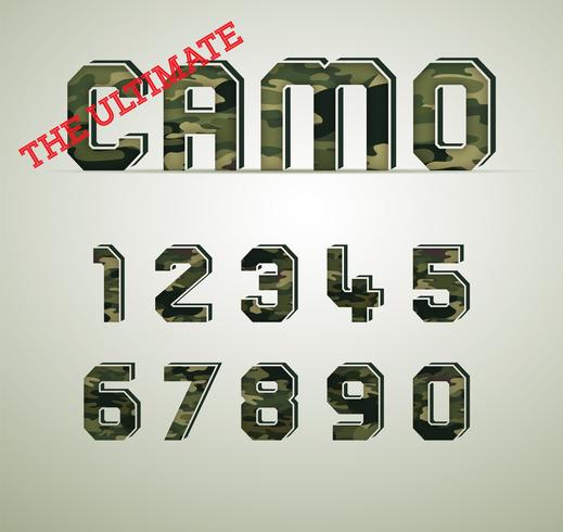 Camouflage Character, detailed vector fonts