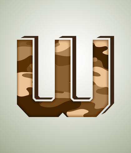 Camouflage Character, detailed vector fonts