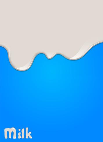 Realistic milk drop, splashes, liquid isolated on blue background. vector illustration