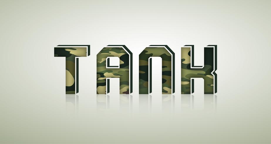 Camouflage Character, detailed vector fonts