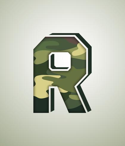 Camouflage Character, detailed vector fonts