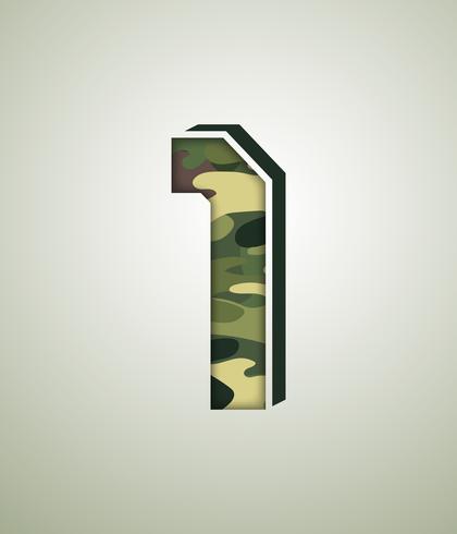 Camouflage Character, detailed vector fonts