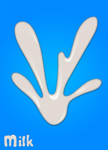 Realistic milk drop, splashes, liquid isolated on blue background. vector illustration