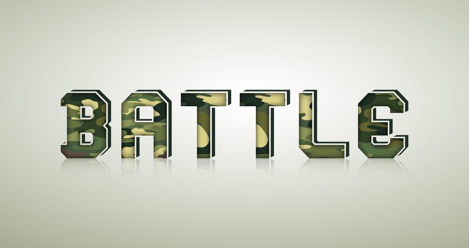 Camouflage Character, detailed vector fonts