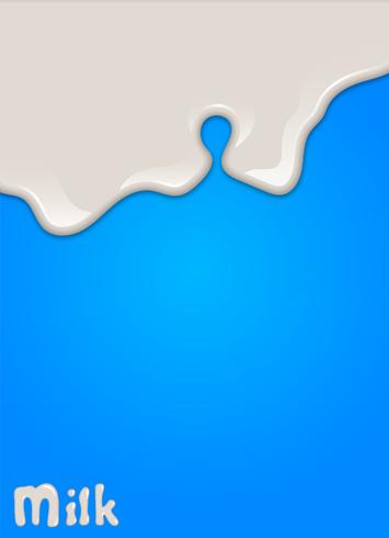 Gota de leche realista, salpicaduras, líquido aislado sobre fondo azul. ilustración vectorial vector