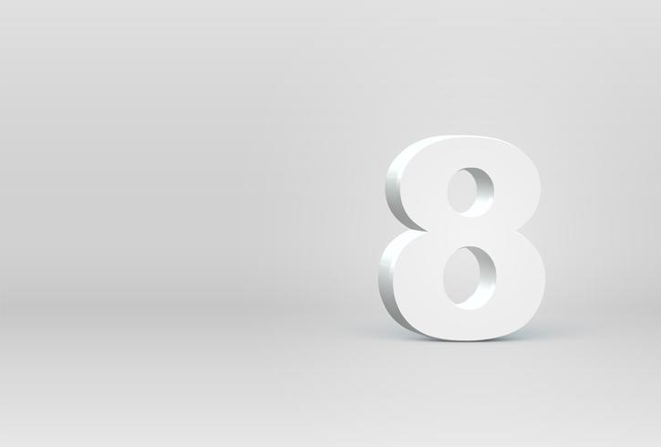 High detailed 3D font character, vector illustration