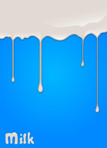 Gota de leche realista, salpicaduras, líquido aislado sobre fondo azul. ilustración vectorial vector