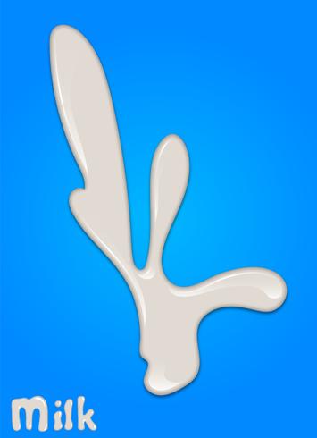 Realistic milk drop, splashes, liquid isolated on blue background. vector illustration