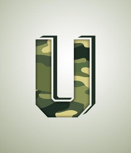 Camouflage Character, detailed vector fonts