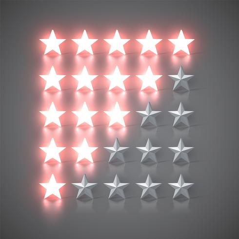 1 to 5 star rating set, vector illustration