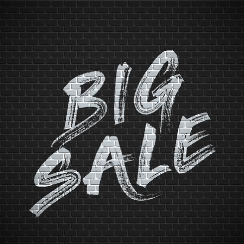 High detailed brick wall with 'BIG SALE 'painting vector illustration