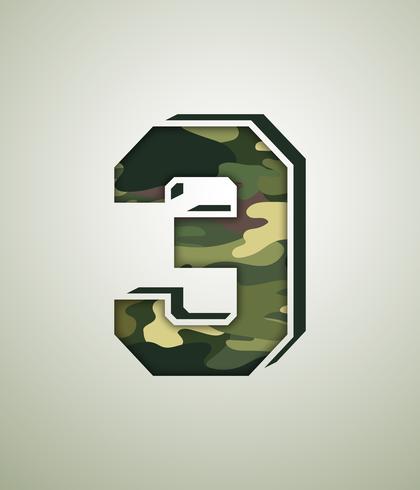 Camouflage Character, detailed vector fonts