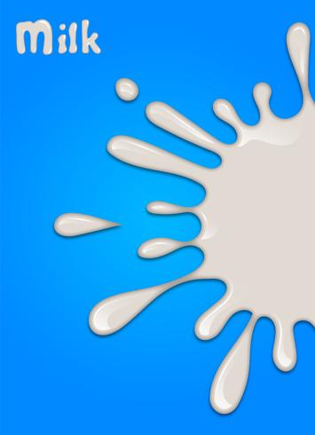 Realistic milk drop, splashes, liquid isolated on blue background. vector illustration