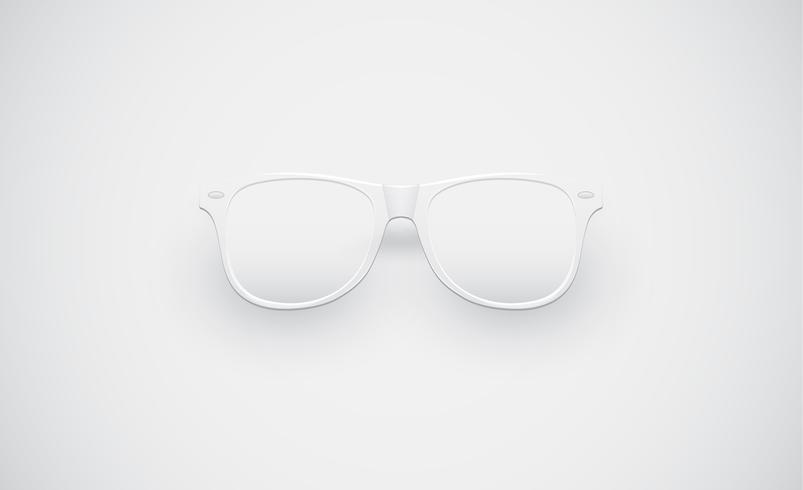 White matte sunglasses for advertisng, vector illustration