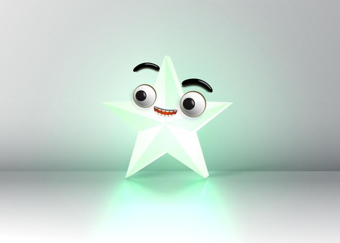 Alta estrella sonriente detallada, ilustración vectorial vector