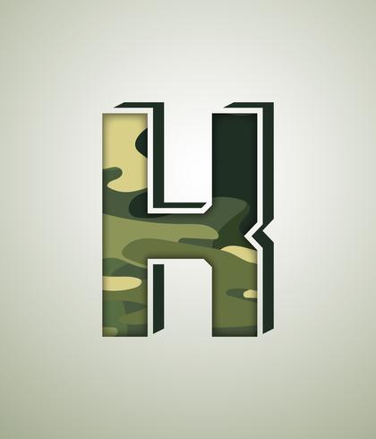 Camouflage Character, detailed vector fonts