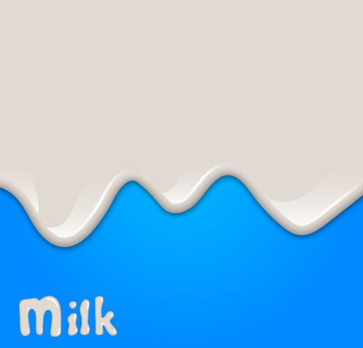 Gota de leche realista, salpicaduras, líquido aislado sobre fondo azul. ilustración vectorial vector