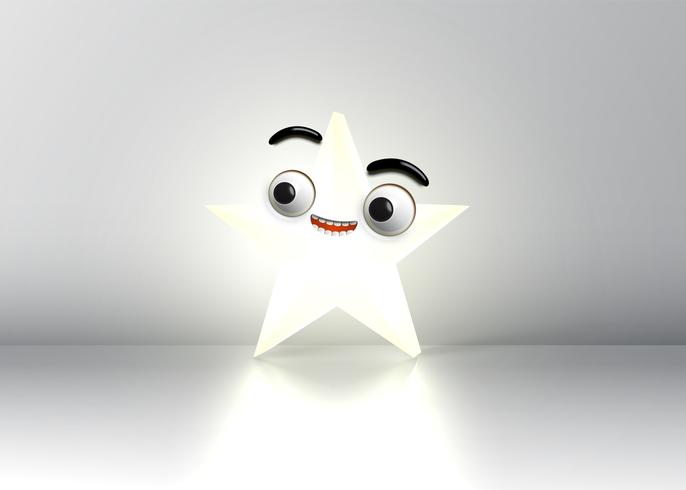 High detailed smiley star, vector illustration