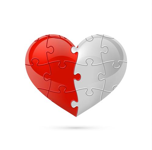 Puzzle heart. Vector illustration