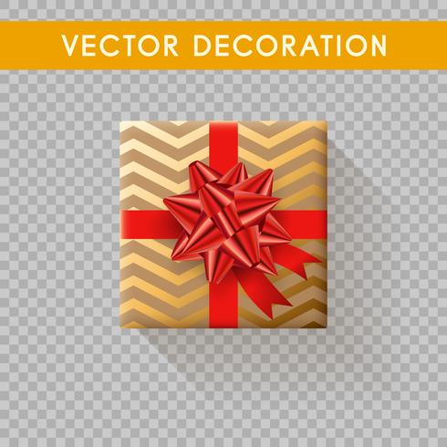 Realistic gift box top view. Gift boxes without background. Vector illustration