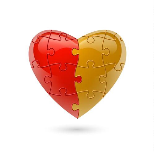 Puzzle heart. Vector illustration