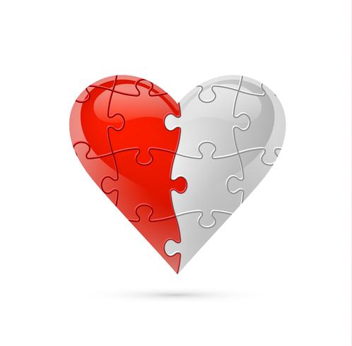 Puzzle heart. Vector illustration