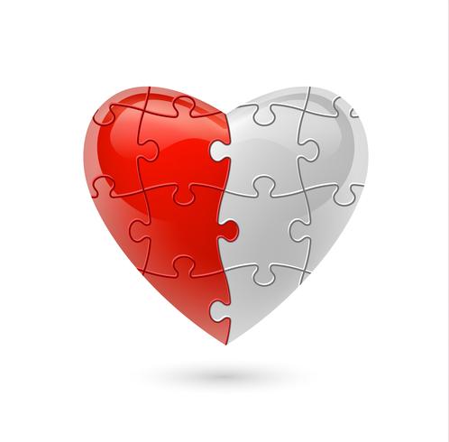 Puzzle heart. Vector illustration