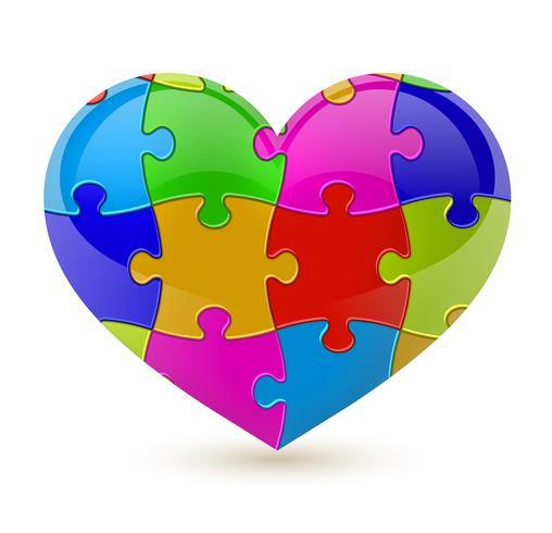 Puzzle heart. Vector illustration