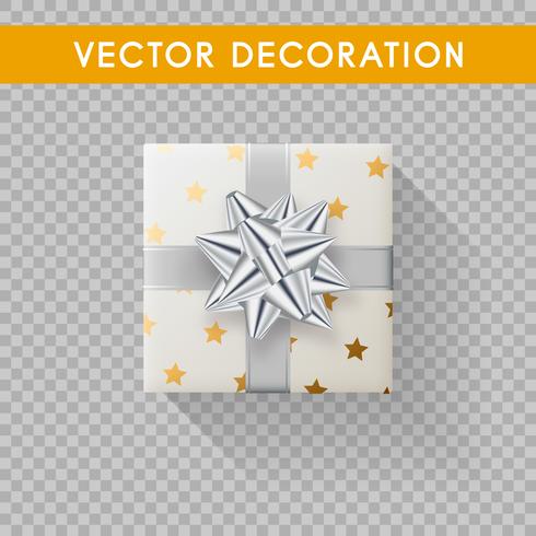 Realistic gift box top view. Gift boxes without background. Vector illustration