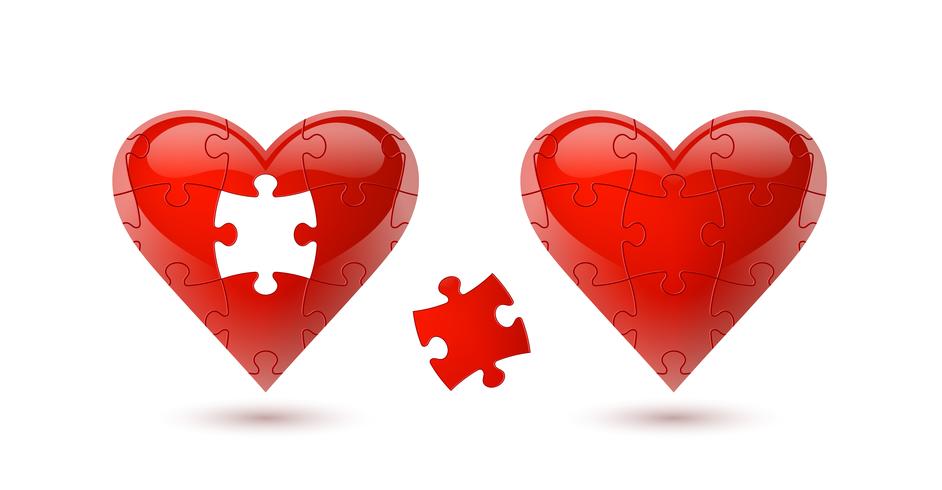 Puzzle heart. Vector illustration